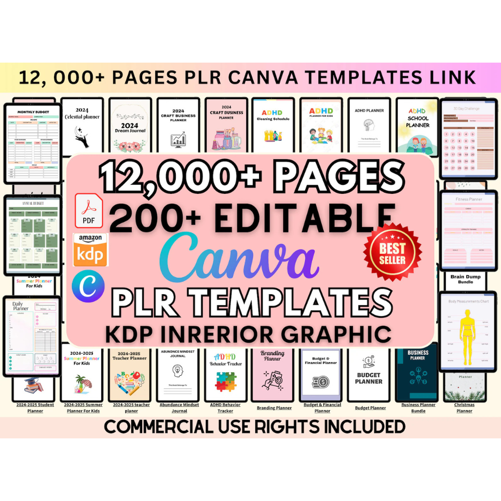 PLR 12000+ Pages Canva Planner Templates