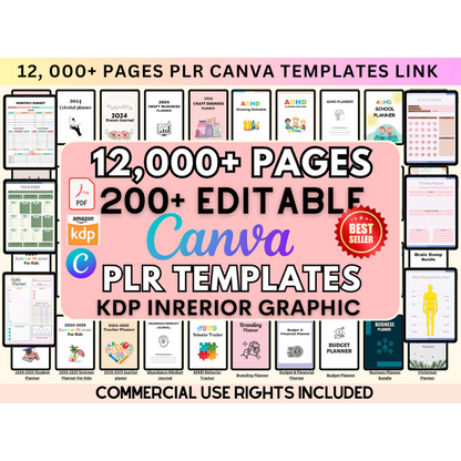 PLR 12000+ Pages Canva Planner Templates