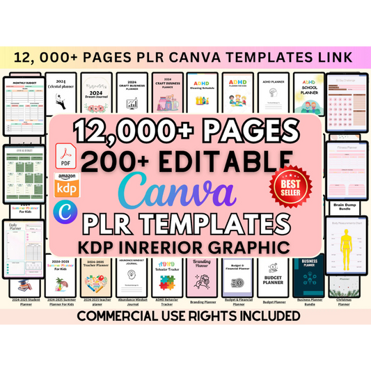 PLR 12000+ Pages Canva Planner Templates
