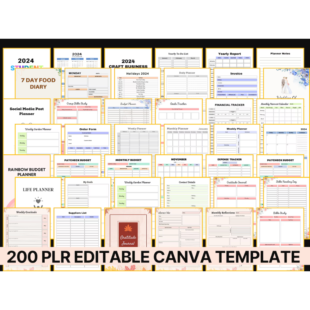 PLR 12000+ Pages Canva Planner Templates